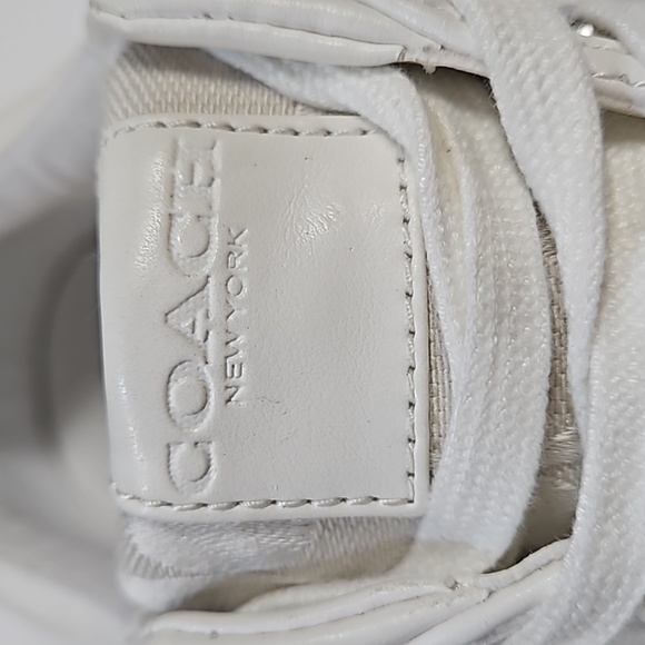 Coach Francesca logo canvas white sneakers women's size 7 - Picture 3 of 9
